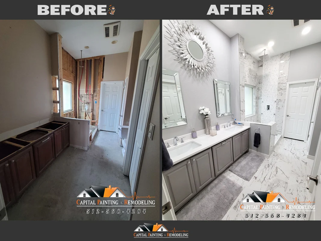 austin bathroom renovation before after