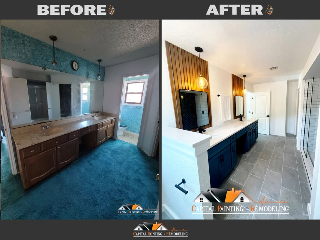 bathroom remodel austin before after