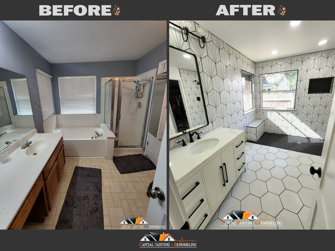 capital painting remodeling before after bathroom