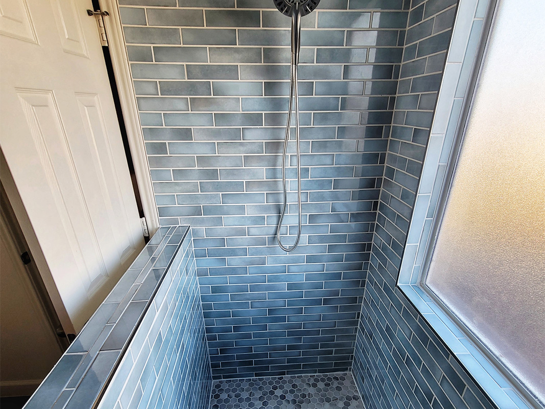 newly remodeled shower